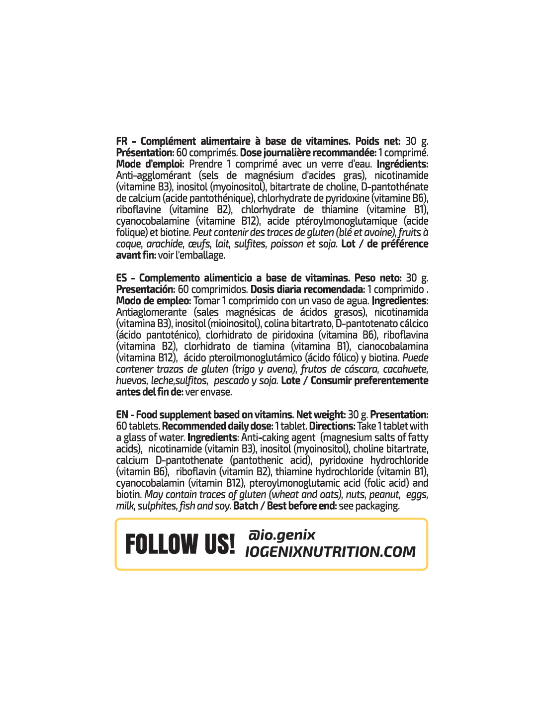 VITAMIN B PROFESSIONAL - IO.Genix MVP VITAMIN B PROFESSIONAL - IO.Genix MVP