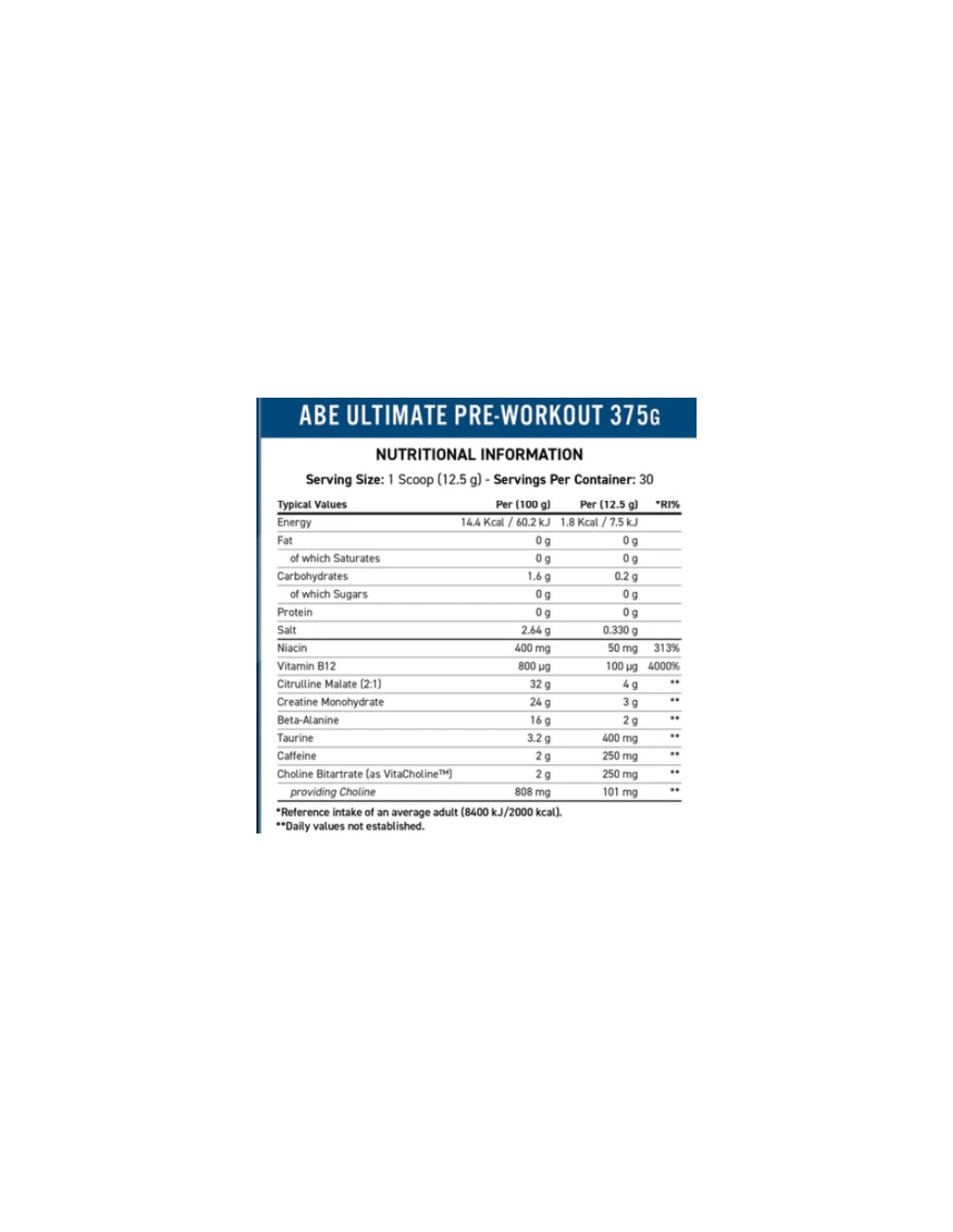 ABE ULTIMATE PRE-ENTRENAMIENTO 375G ABE ULTIMATE PRE-ENTRENAMIENTO 375G