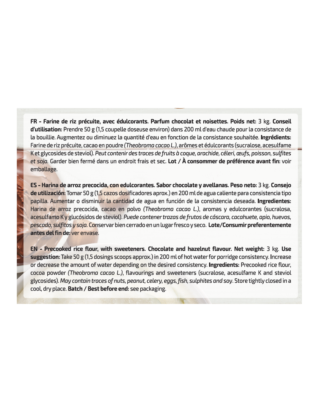 RICE CREAM 3KG - IOGENIX RICE CREAM 3KG - IOGENIX